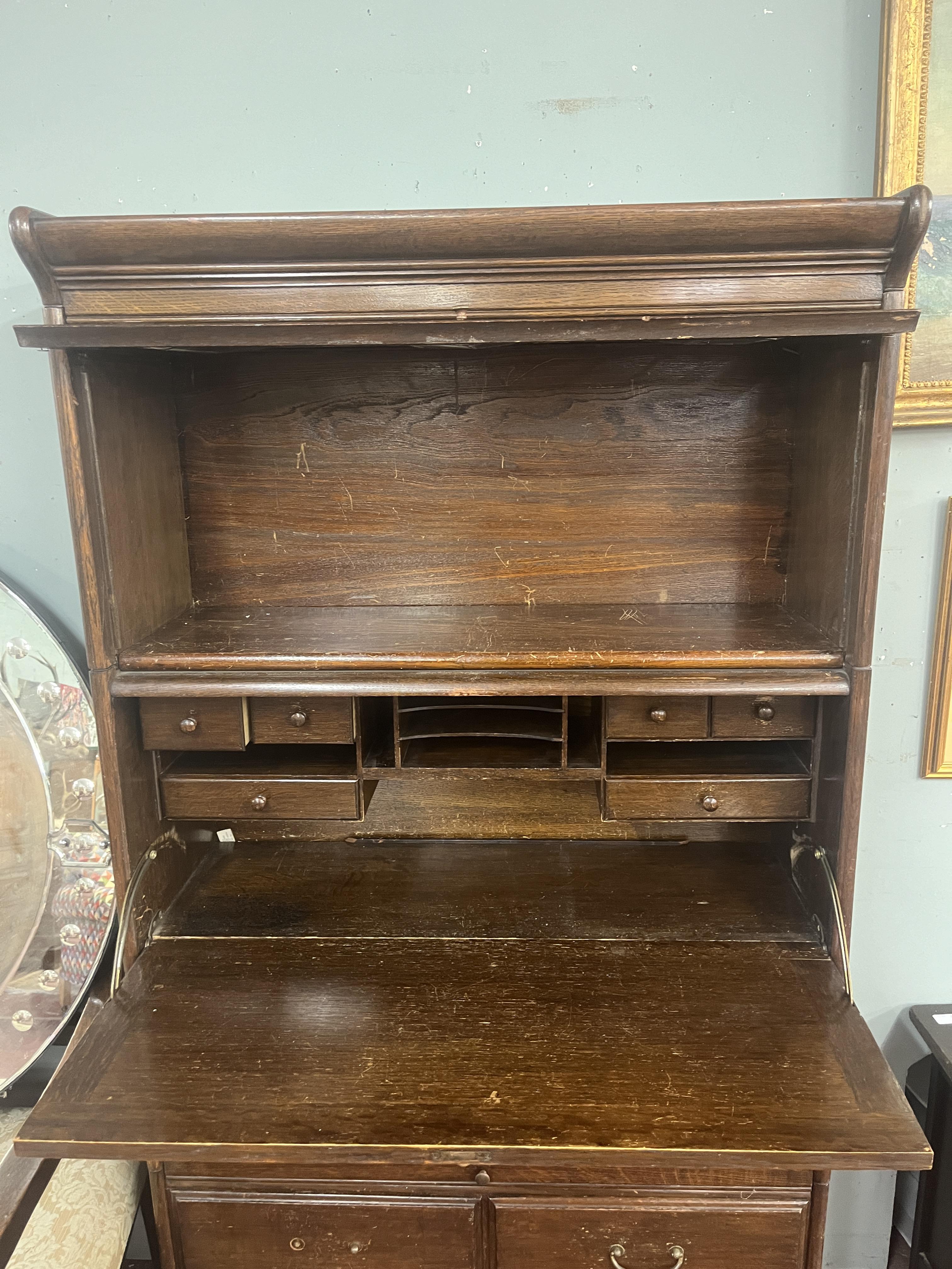 Globe Wernike style secretaire bookcase - Approx size: W: 87cm D: 36cm H: 163cm - Image 2 of 3