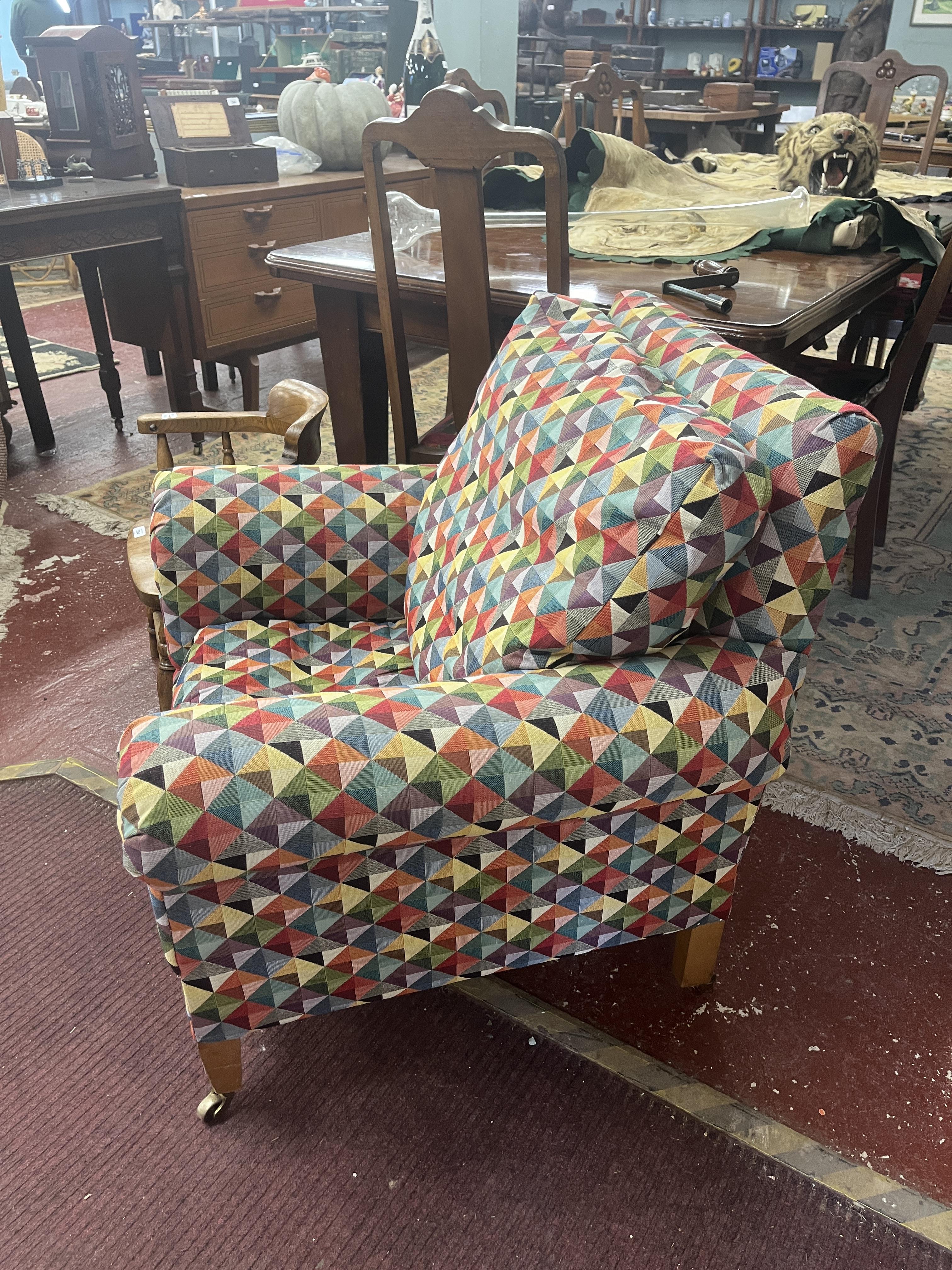 Small armchair geometric pattern upholstery - Image 2 of 2