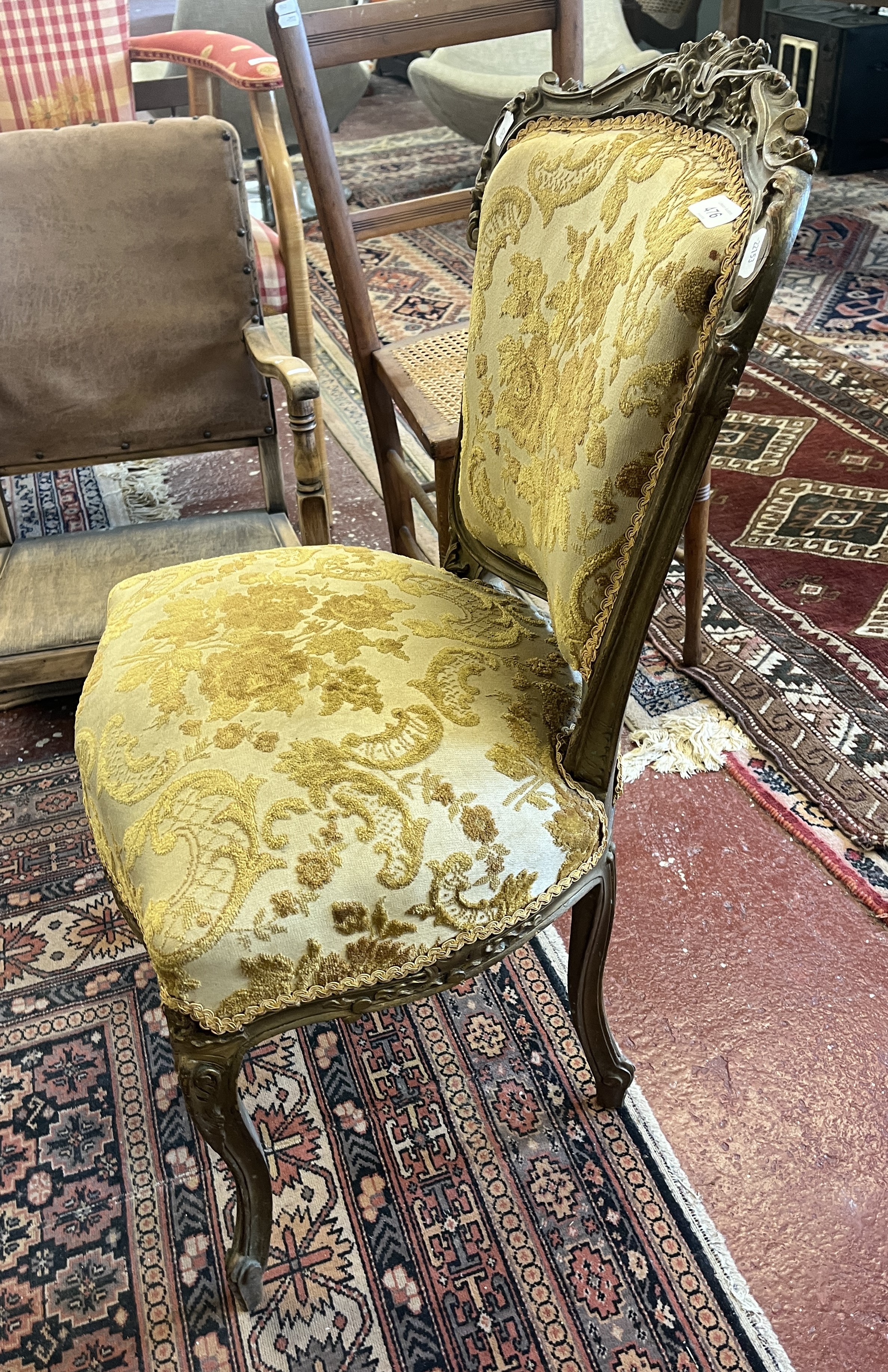 Antique French gilt framed chair - Image 2 of 2