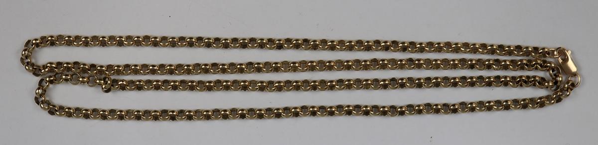 9ct gold guard chain approx 78cm - Approx weight 31g