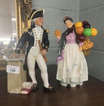 2 Royal Doulton figurines - The Captain & Biddy Penny Farthing