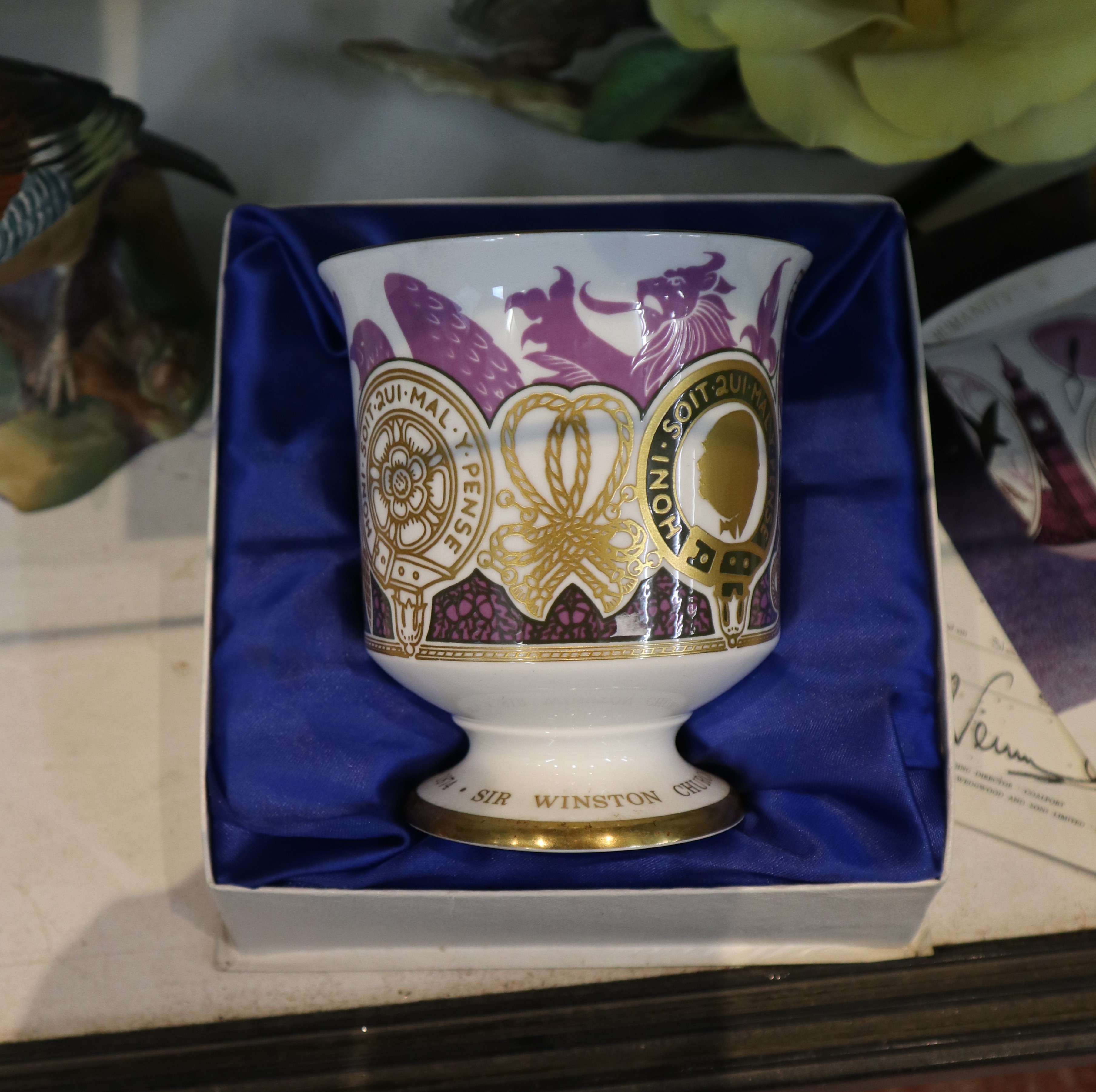 Collection of ceramics to include Churchill centenary goblet and handpainted Caverswall china L/E - Image 2 of 5
