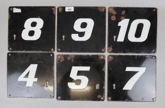 6 enamel numbered panels