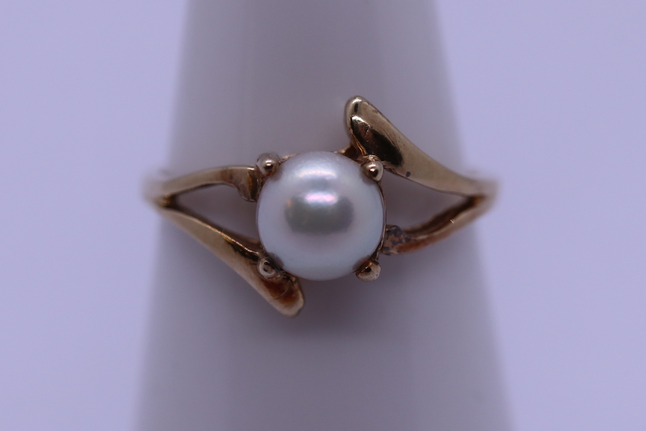 9ct gold & pearl ring - size K - Image 3 of 3