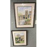 2 watercolours of local interest by Lawrence Gregory