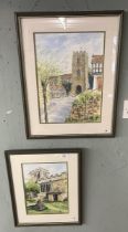 2 watercolours of local interest by Lawrence Gregory