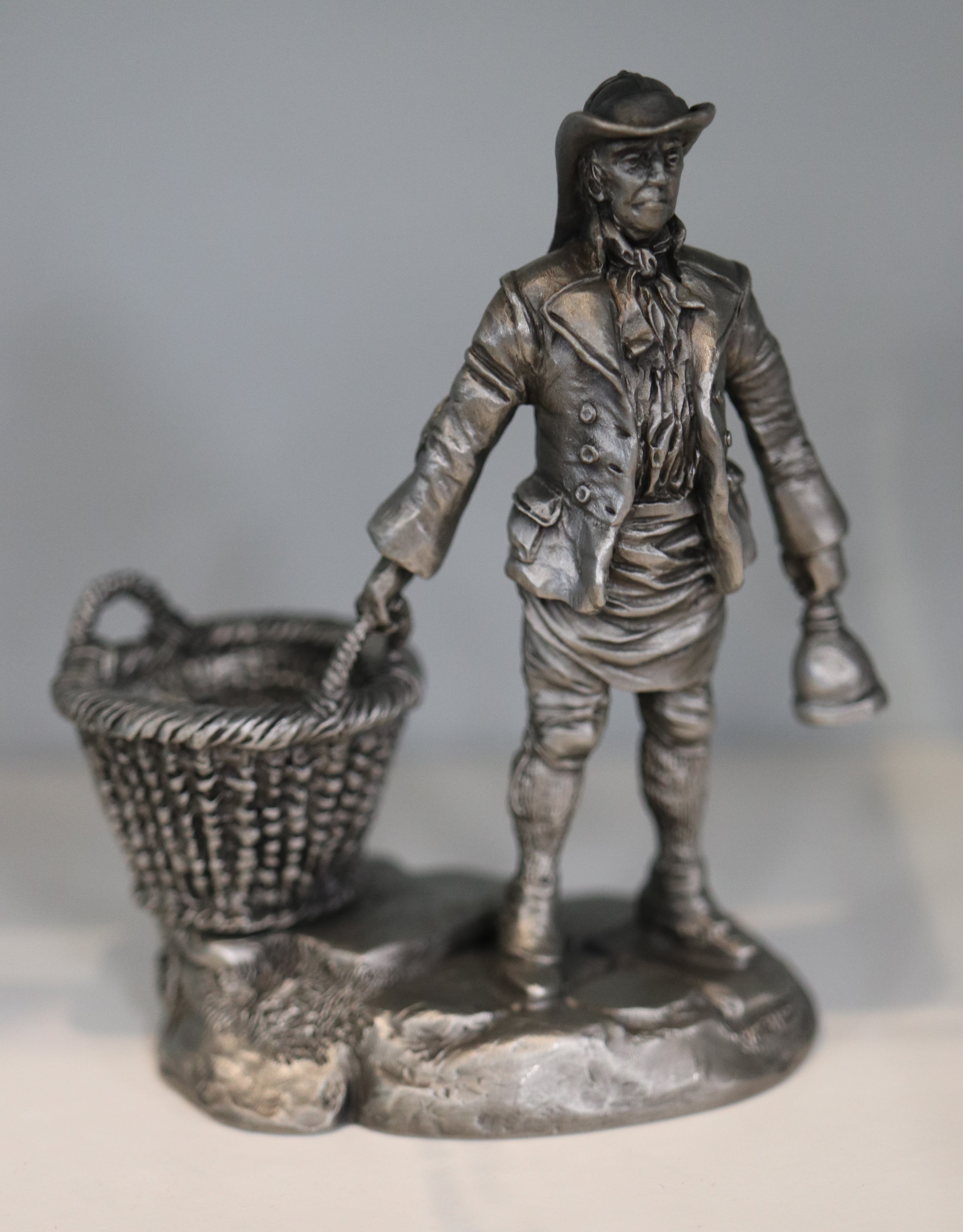 Complete collection of pewter figurines the Cries of London in original boxes - Image 3 of 13