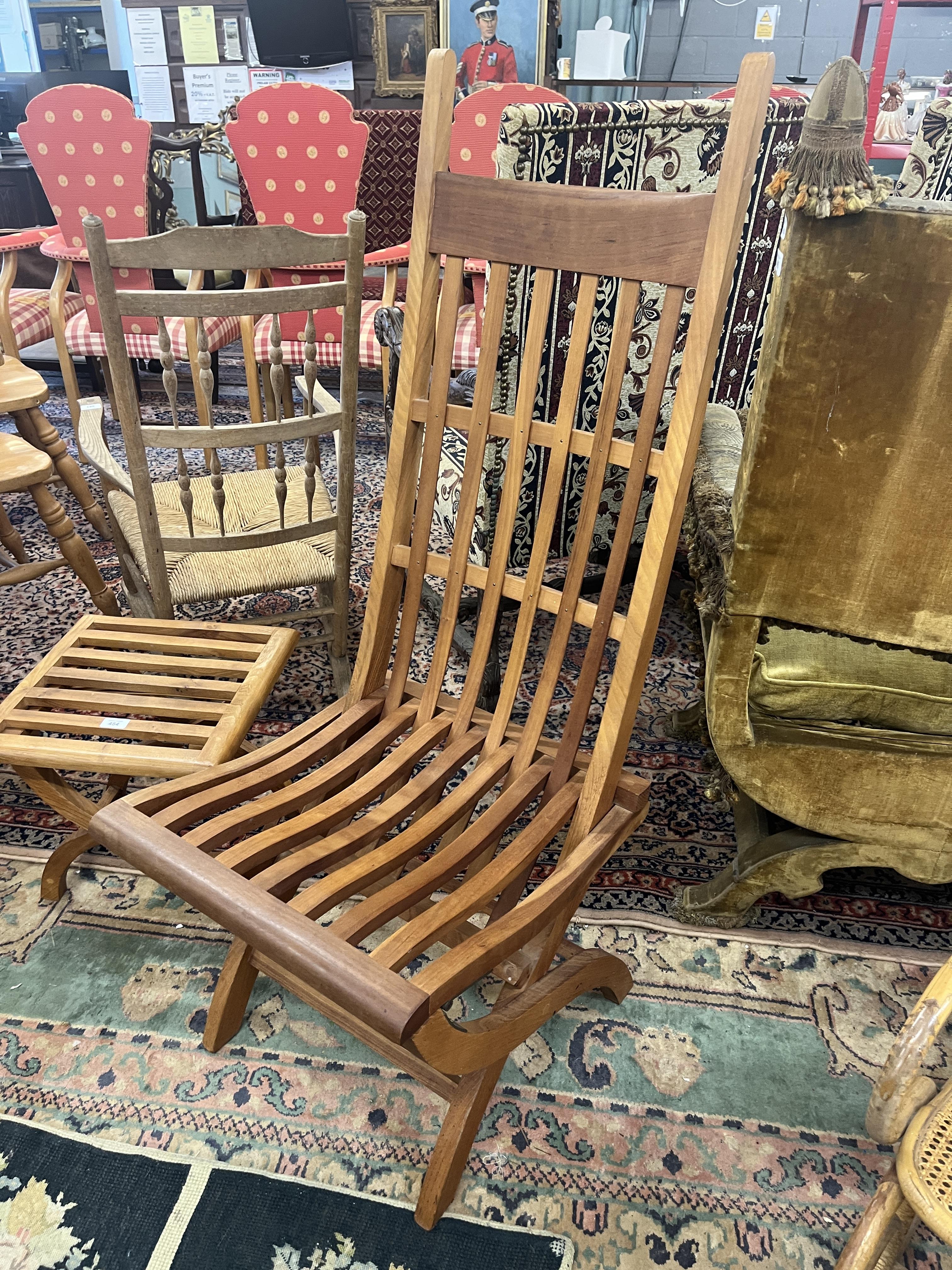 2 teak chairs & stool - Image 5 of 6