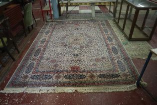 Large hand knotted patterned rug - Approx size: 370cm x 275cm