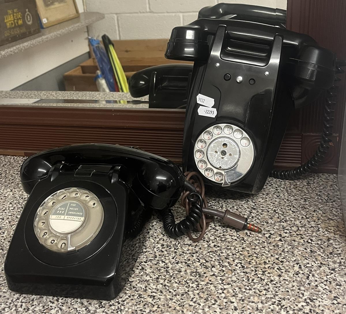 2 vintage telephones