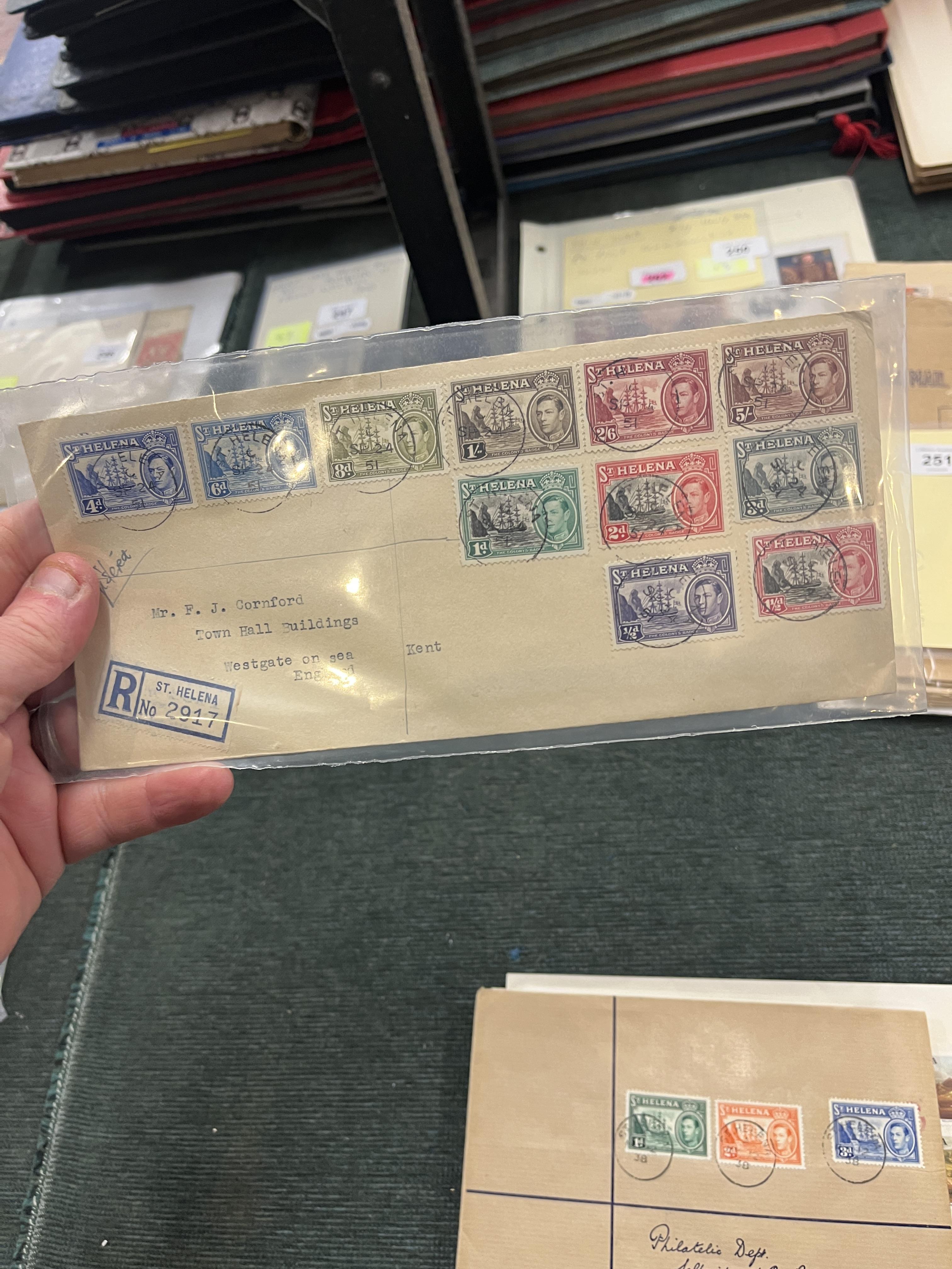 Stamps - St Helena KG6-QE2 commercial and philatelic covers. KG6 to 5/- (16) - Image 2 of 16