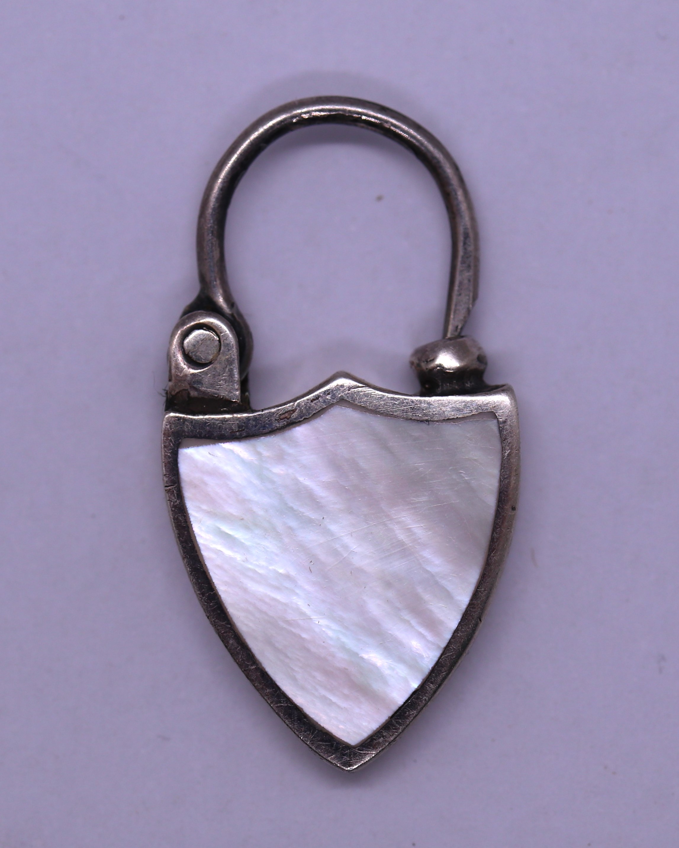 Scottish silver and pearl padlock - Image 2 of 3