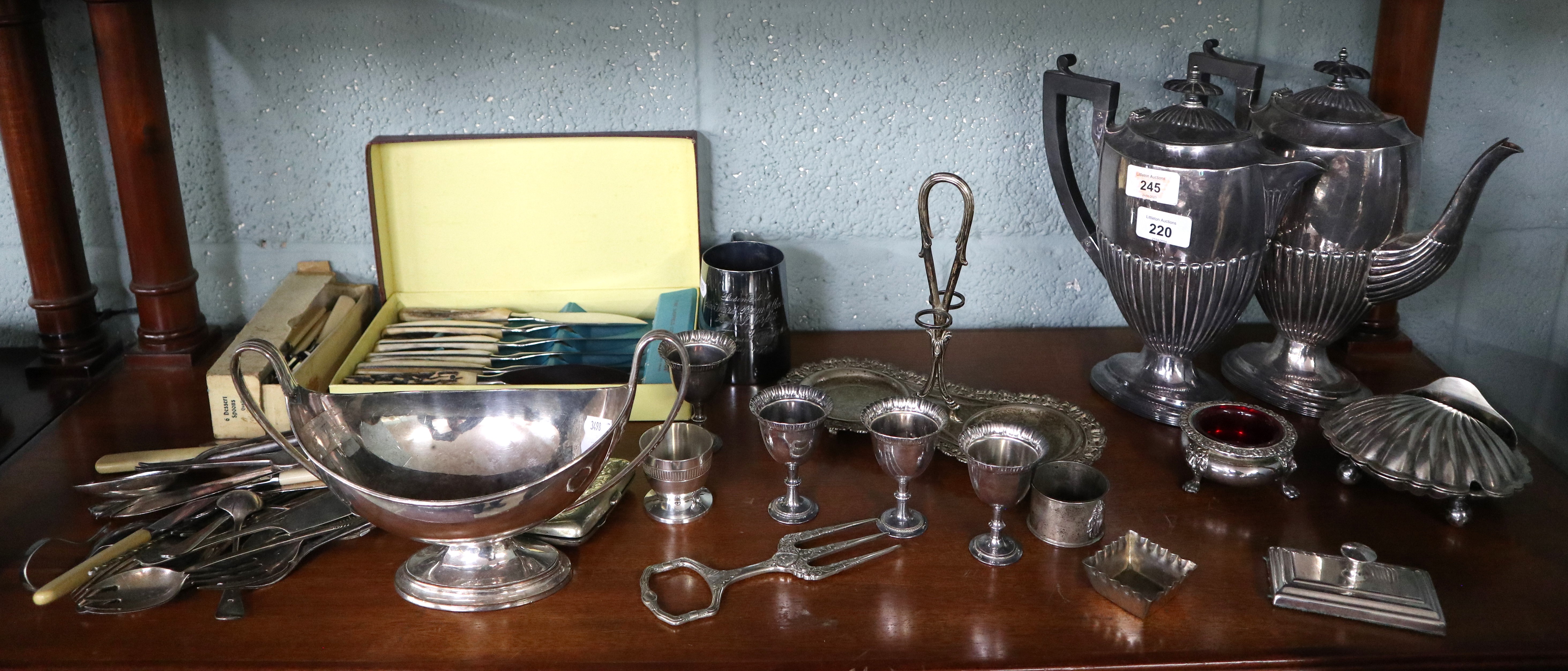 Large collection of silverplate & flatware - Image 3 of 3