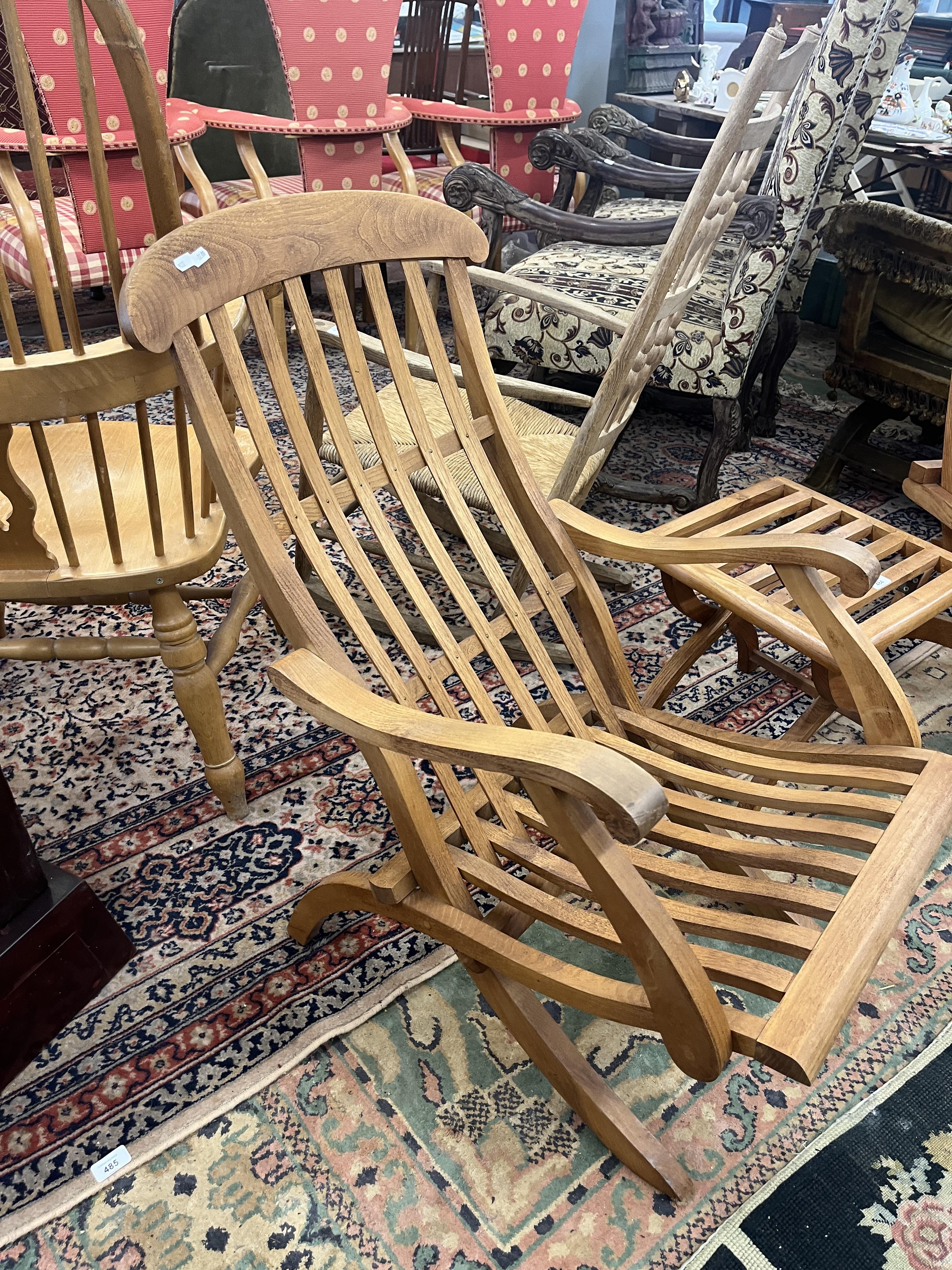 2 teak chairs & stool - Image 3 of 6