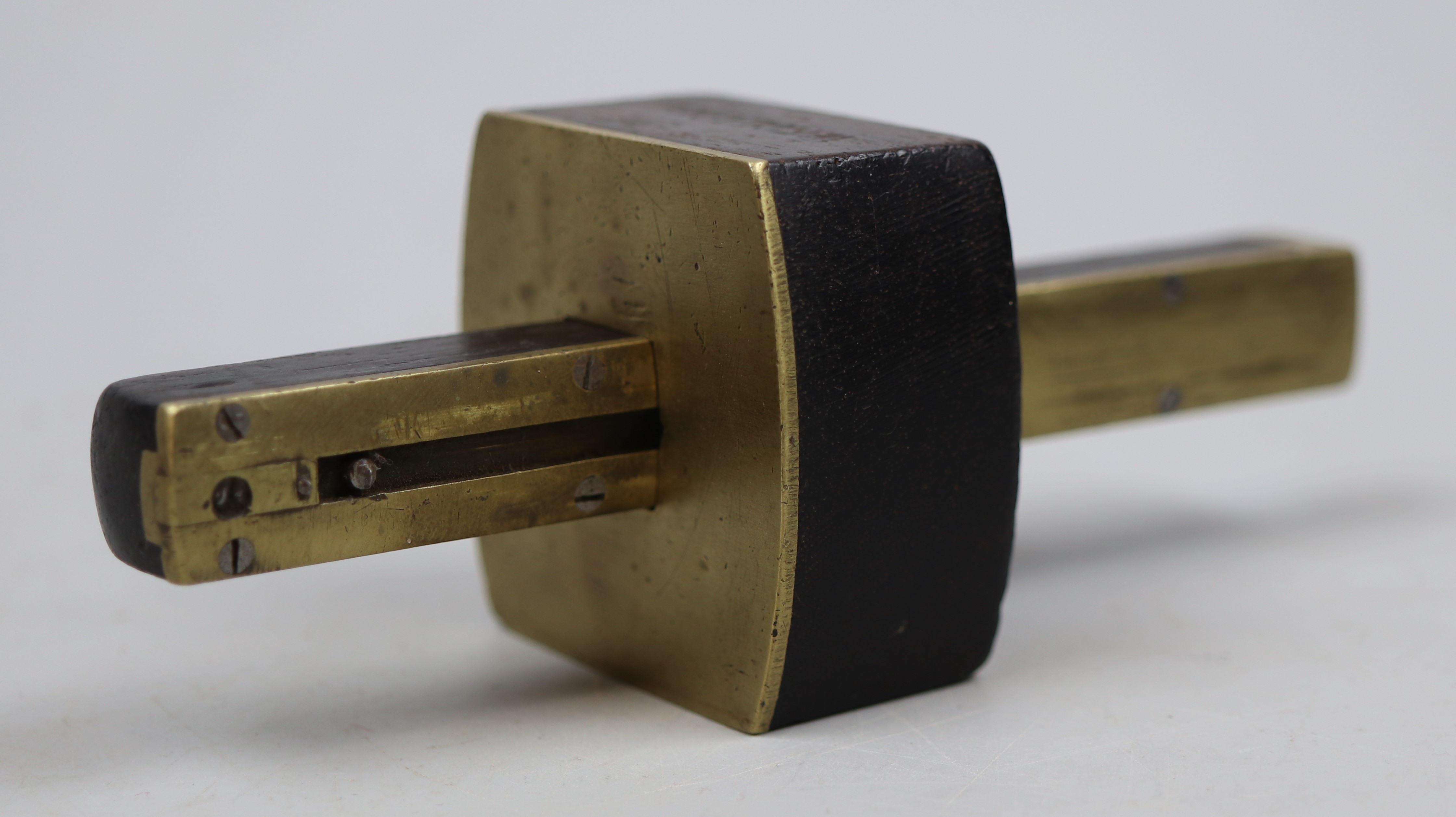 Antique woodworkers scribe together with a brass angle measure - Image 3 of 5