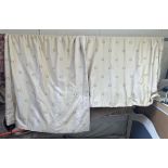 Pair of Clive Christian curtains with liners from stately home - Gold and cream satin and cotton,