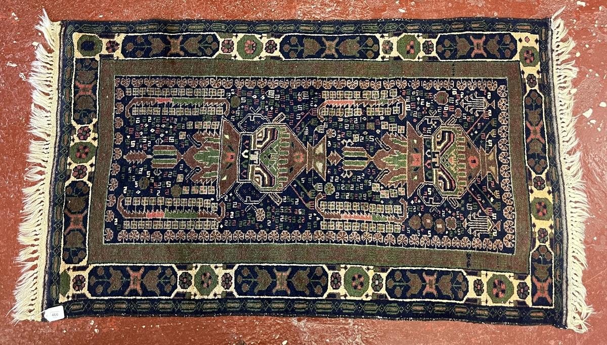 Vintage Balouchi tribal wool hand woven rug - Approx size: 150cm x 82cm