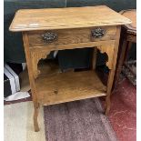 Oak side table with drawer