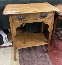 Oak side table with drawer