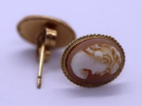 9ct gold cameo earrings