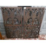 Pair of Victorian double headed eagle (Prussian) door panels - Approx size: 39cm x 74cm