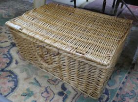 Wicker basket containing linen and lace etc