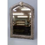 Large silver framed mirror - Approx size: 62cm x 42cm