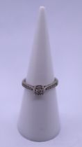 9ct gold and diamond ring - Size K
