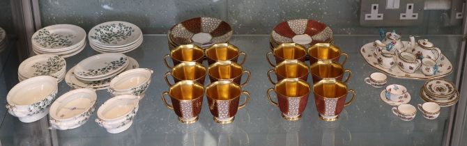 Collection of cups & saucers to include miniature examples