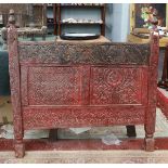 Antique carved Indian headboard