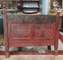 Antique carved Indian headboard