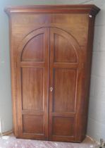 Victorian inlaid mahogany corner cupboard