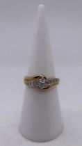 9ct gold diamond solitaire ring - Size K