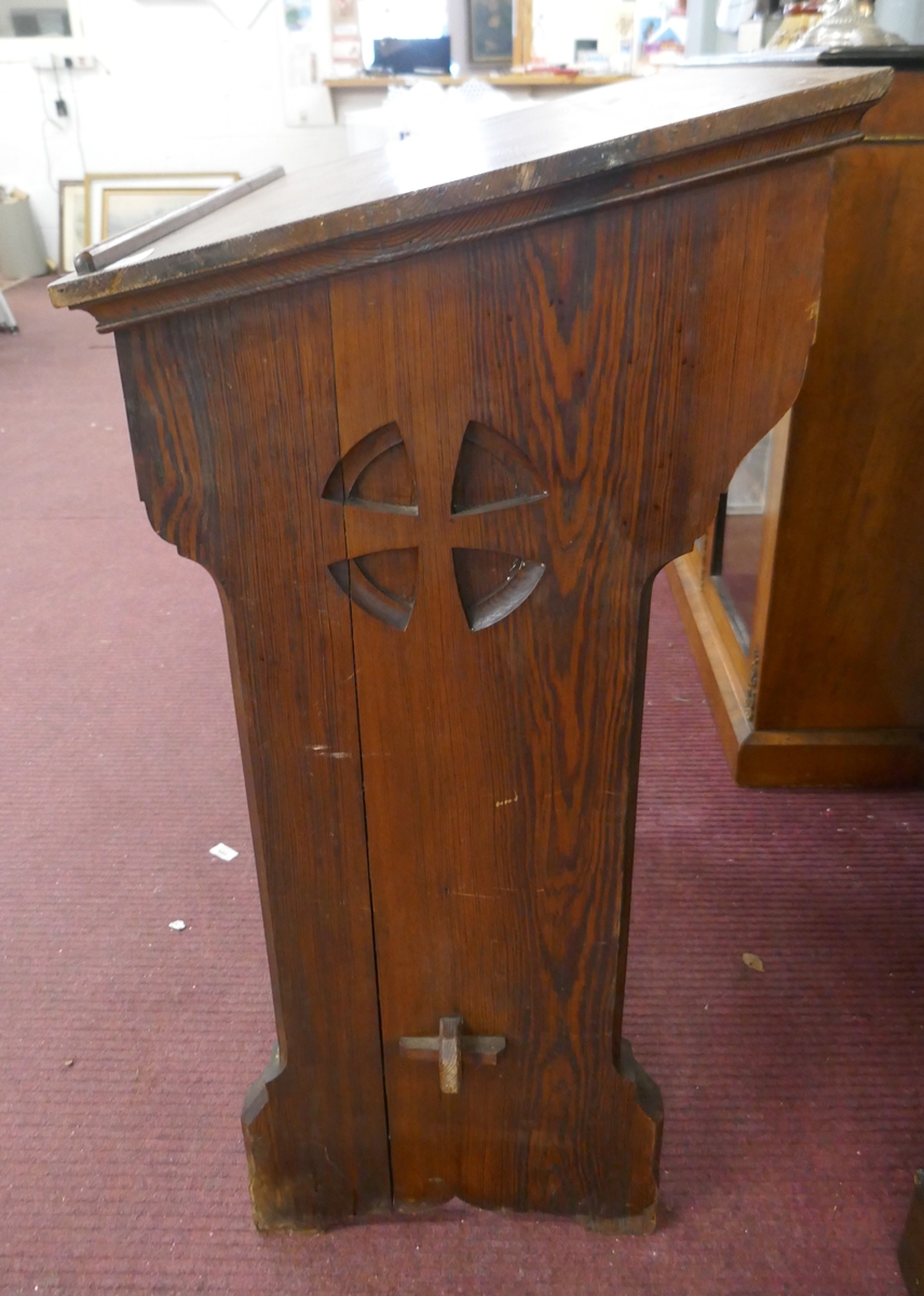 Pitch pine lectern from a chapel in Warwickshire - Image 3 of 4