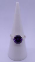 Silver and amethyst ring - Size M«