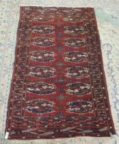 Vintage 1920-1940 Afghan wool handwoven rug - Approx 196cm x 121cm