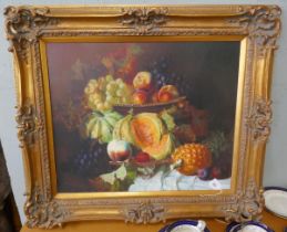 Oil on canvas of a still life by Joan Taylor - Approx image size: 60cm x 49cm