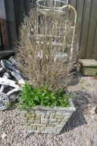 Square stone planter