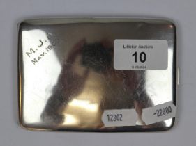 Hallmarked silver cigarette case - Approx weight: 123g