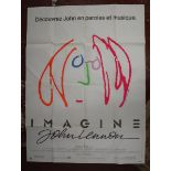 Large French film poster, John Lennon, Imagine - Approx size: 119cm x 158cm