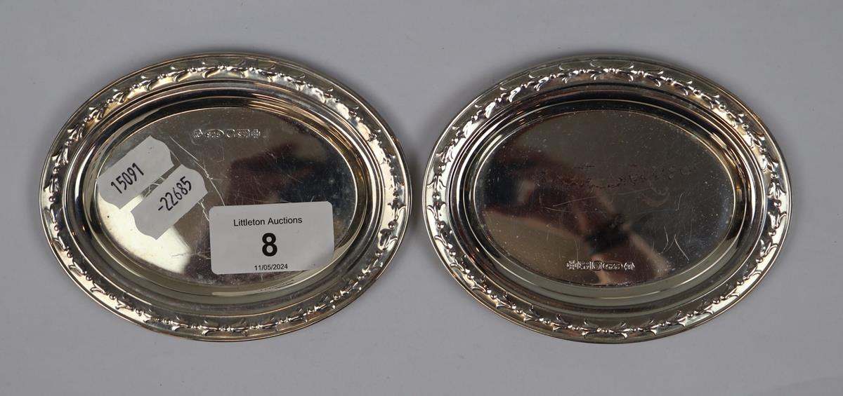 Pair of hallmarked silver pin dishes