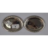 Pair of hallmarked silver pin dishes