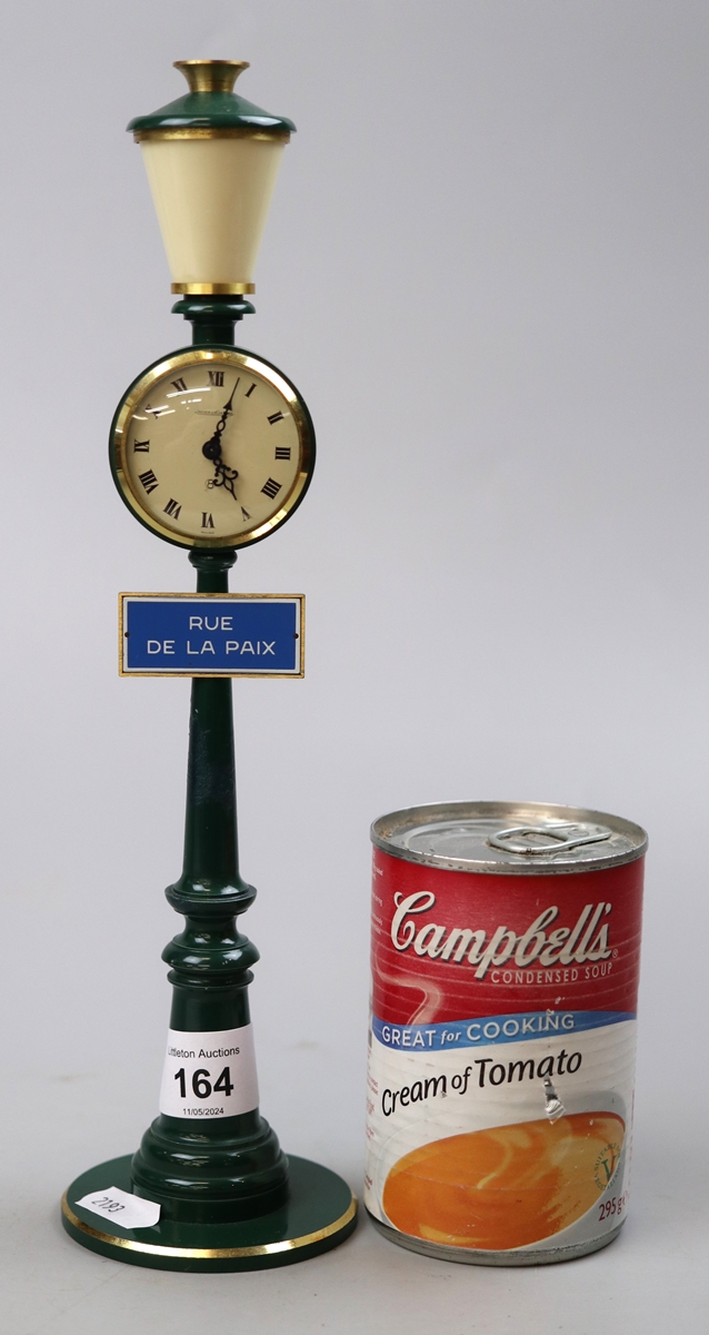Vintage Jaeger LeCoultre table clock Rue De La Paix Street Lamp working - Approx height: 28cm - Image 2 of 2