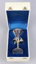 Aurum boxed hallmarked silver and gold Blackburn Cathedral Goblet - Approx 16.5cm tall