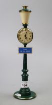Vintage Jaeger LeCoultre table clock Rue De La Paix Street Lamp working - Approx height: 28cm
