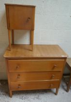 Gordon Russell chest of drawers and bedside cabinet