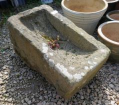 Antique stone trough - Approx size: W: 58cm D: 33cm H: 36cm