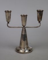 Hallmarked silver candelabra by David Lawrence - Height 18cm