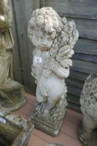 Stone cherub figure - Approx height: 72cm