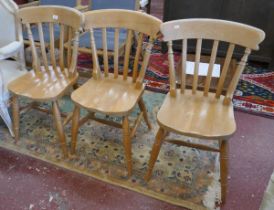 Set of 3 slat-back dining chairs